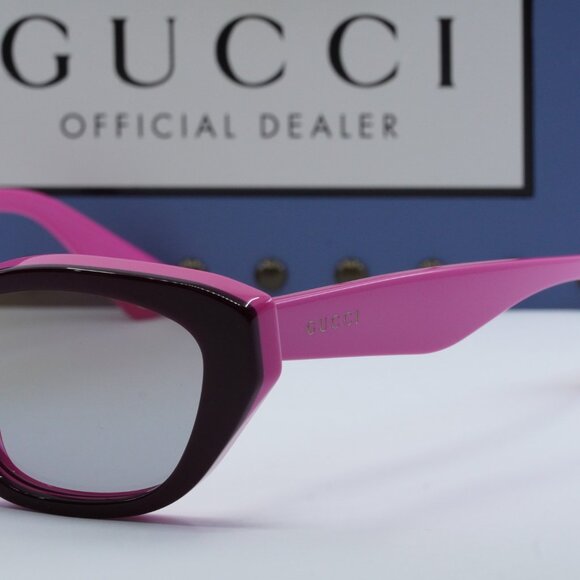 Gucci GG1638S 003 Cat Eye Sunglasses - Burgundy/Fuchsia display picture 3